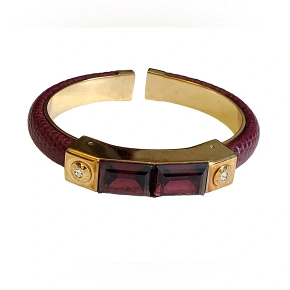 henri bendel Jewelry Henri Bendel Purple Leather Rhinestone